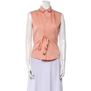 EUC Prada front tie sleeveless top sz: 40 (US 8 medium) color: peach